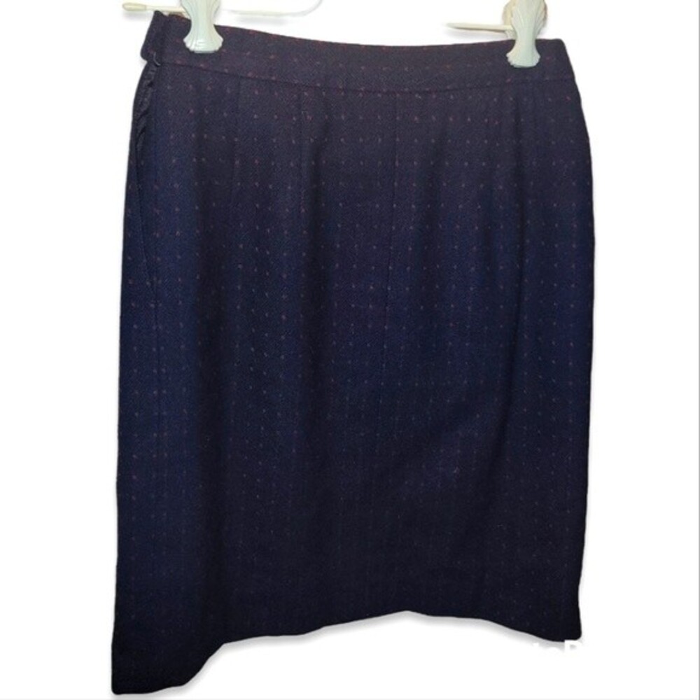 Vintage Pendleton Petite Navy Blue Red Swiss Dot Polka Dot Mini Skirt Size 2P